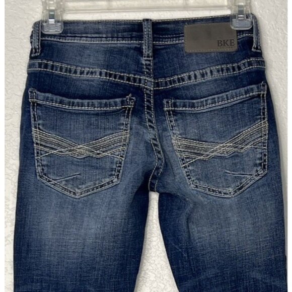 BKE Alec Jeans Buckle Sz 25x30 (27”L) Dark Wash With Fading Straight - Picture 10 of 14